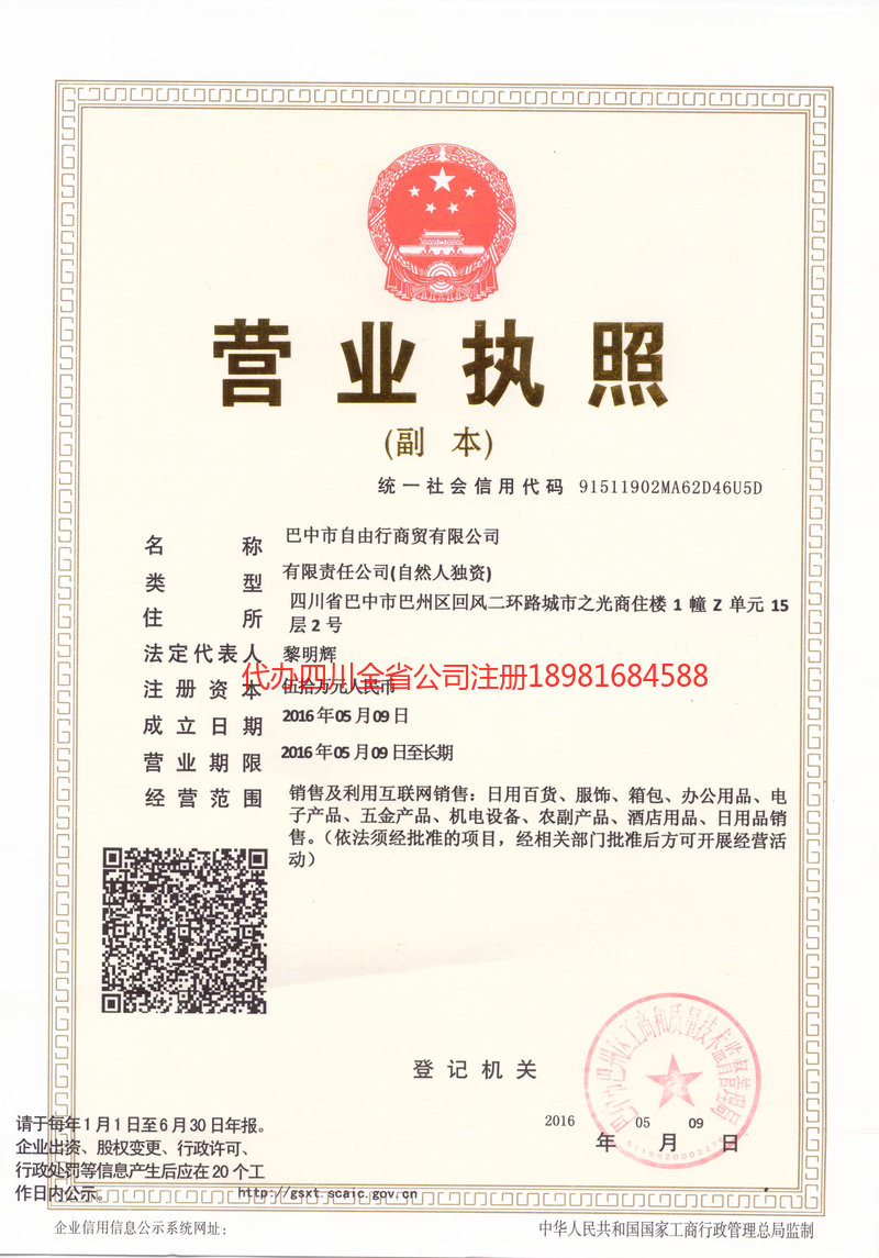 泰安泰安自由行商贸有限公司